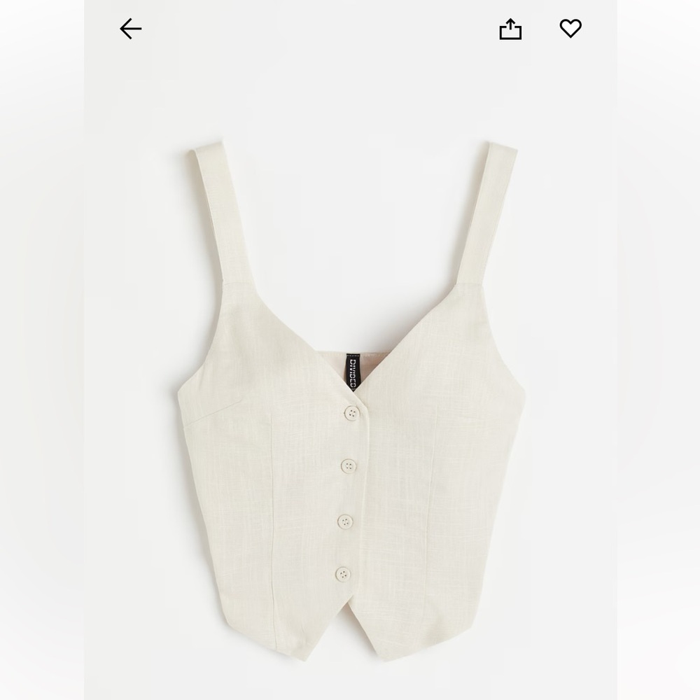NWT Beige linen blend vest top